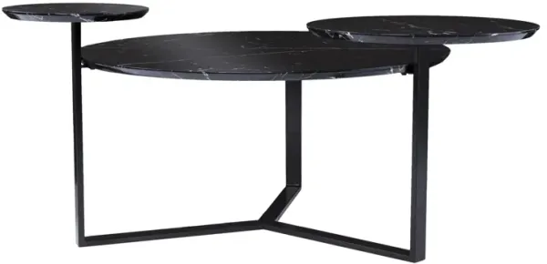Hivvago 43" Black Solid Manufactured Wood And Metal Free Form Coffee Table