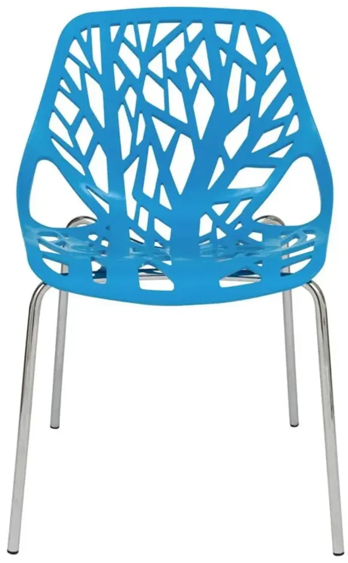 LeisureMod Modern Asbury Dining Chair w/ Chromed Legs