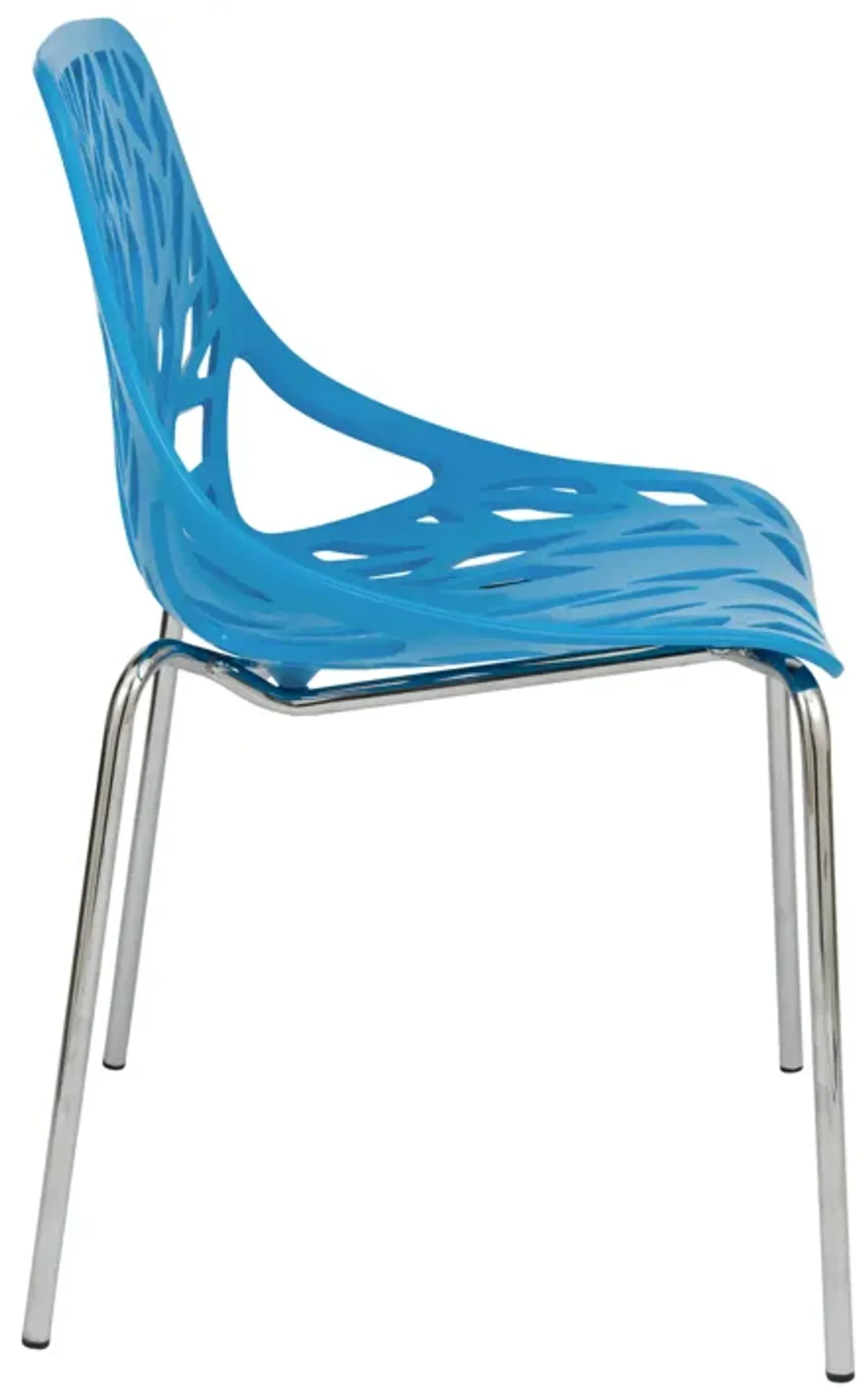 LeisureMod Modern Asbury Dining Chair w/ Chromed Legs