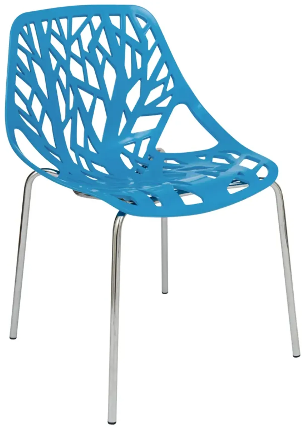 LeisureMod Modern Asbury Dining Chair w/ Chromed Legs