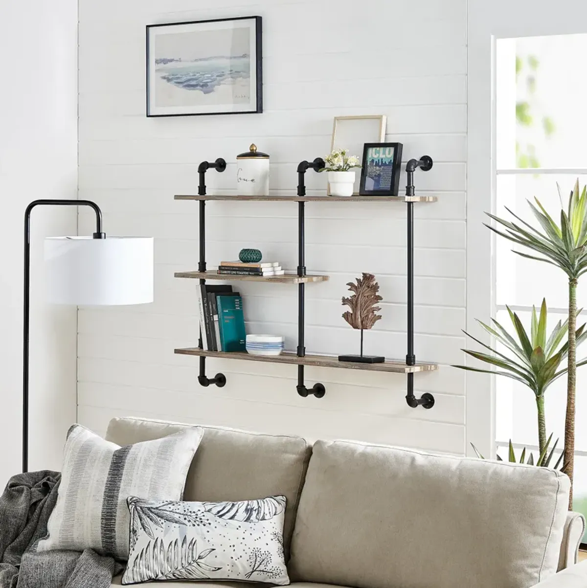 Aurora Three Tier Pipe Shelf Unit