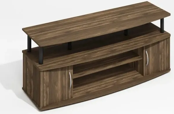 JAYA Large Entertainment Center Hold up to 55-IN TV, Brown Walnut/Black