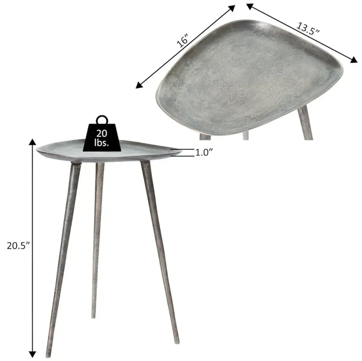 Convenience Concepts Bali Metal Tall End Table