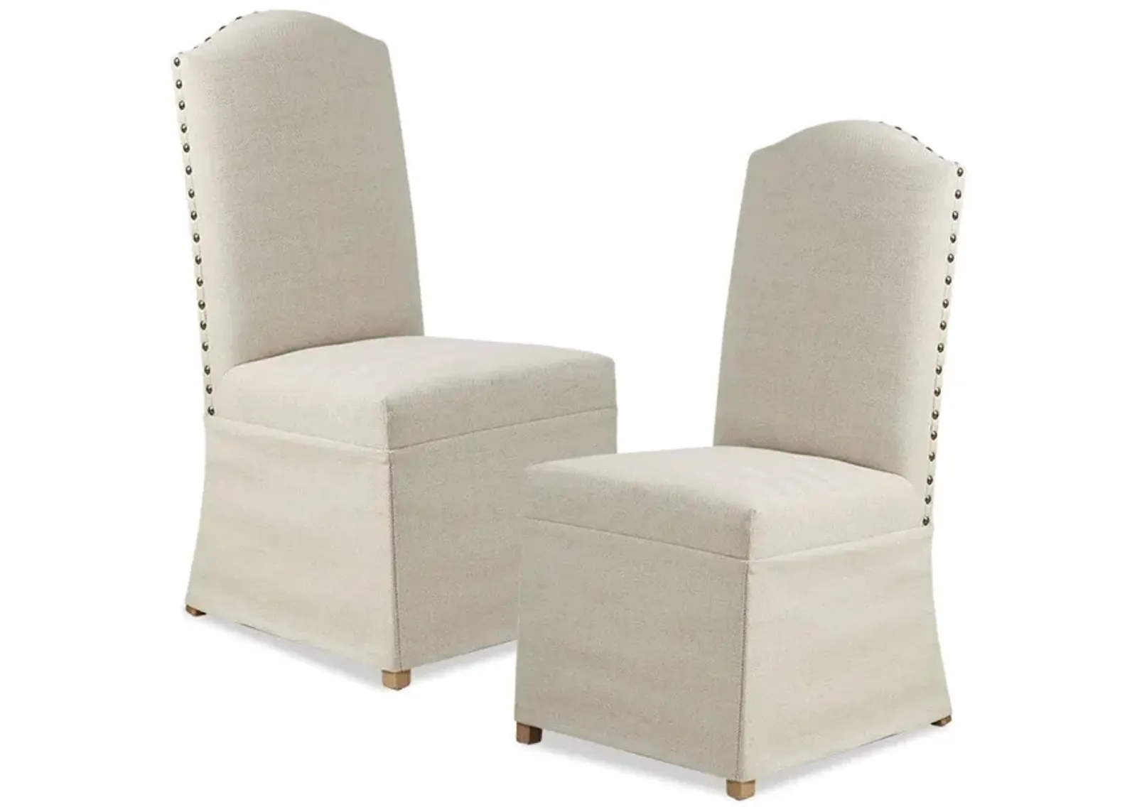 Gracie Mills Bethany Set of 2 High Back Dining Chairs with Skirts