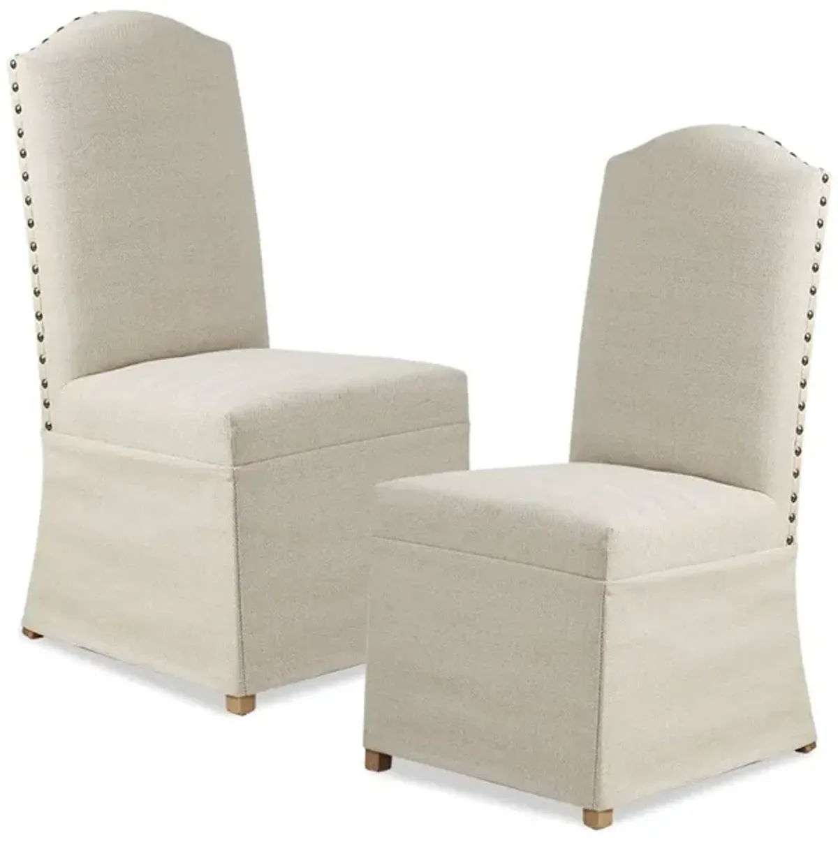 Gracie Mills Bethany Set of 2 High Back Dining Chairs with Skirts