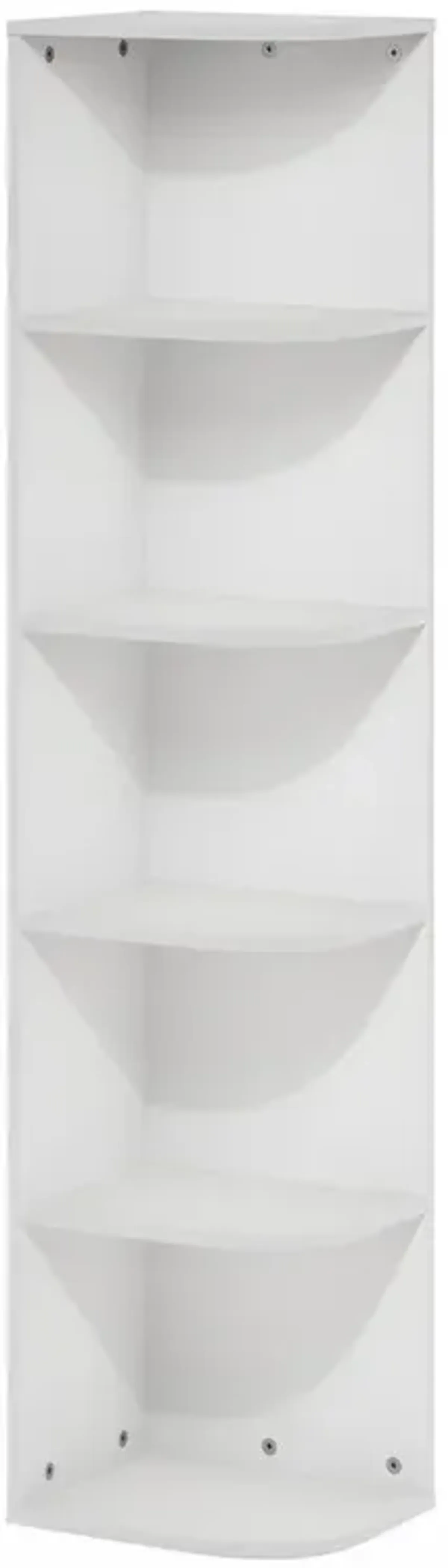 Furinno Pasir 5-Tier Corner Open Shelf Bookcase, White