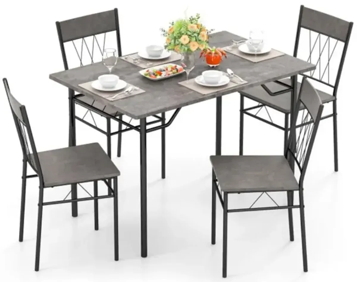 5-Piece Dining Table Set for 4 with Kitchen Table and 4 Dining Chairs