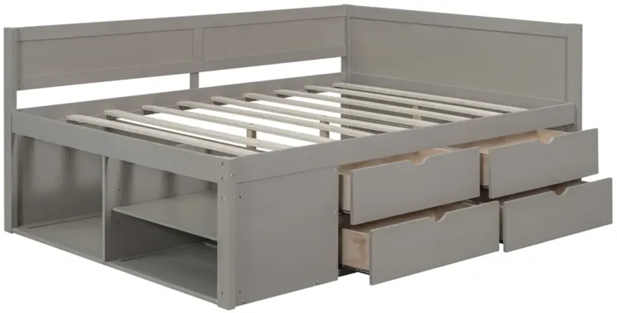 Merax Daybed with Drawers and Shelves