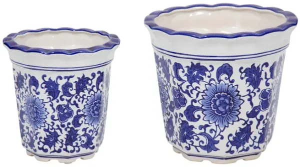 Blue Chinoiserie Pot Planters
