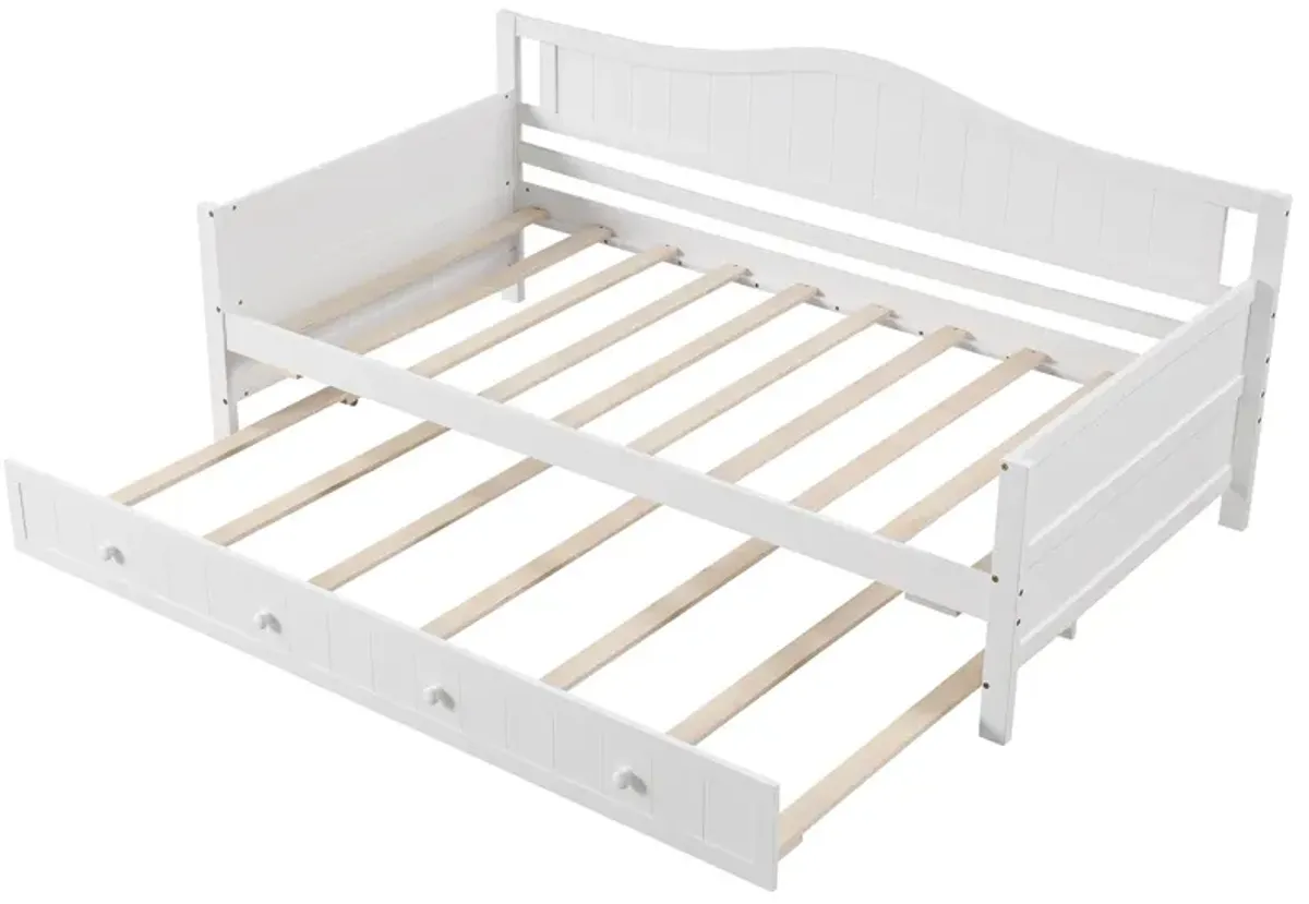 Convertible Daybed with Smooth-Glide Trundle and Slats