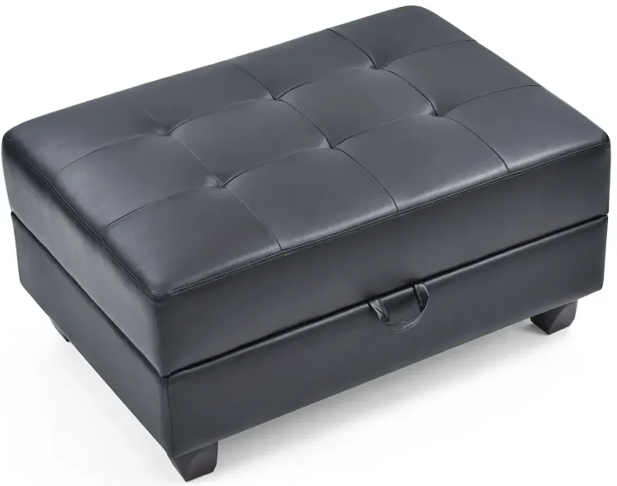 Revere Faux Leather Upholstered Storage Ottoman