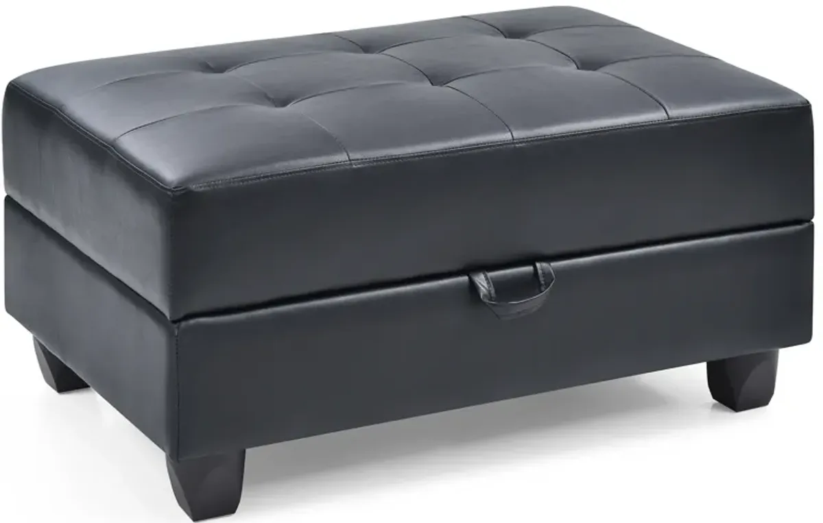 Revere Faux Leather Upholstered Storage Ottoman