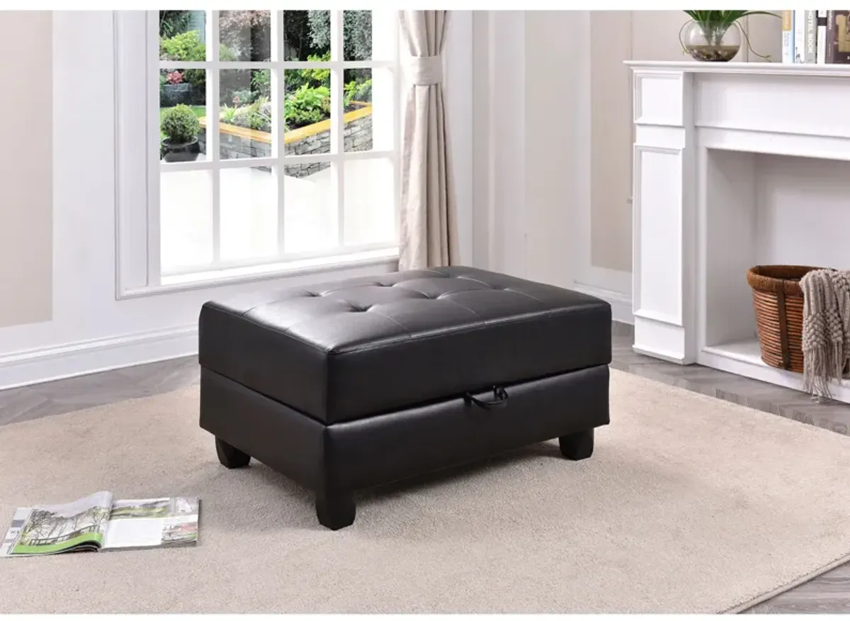 Revere Faux Leather Upholstered Storage Ottoman