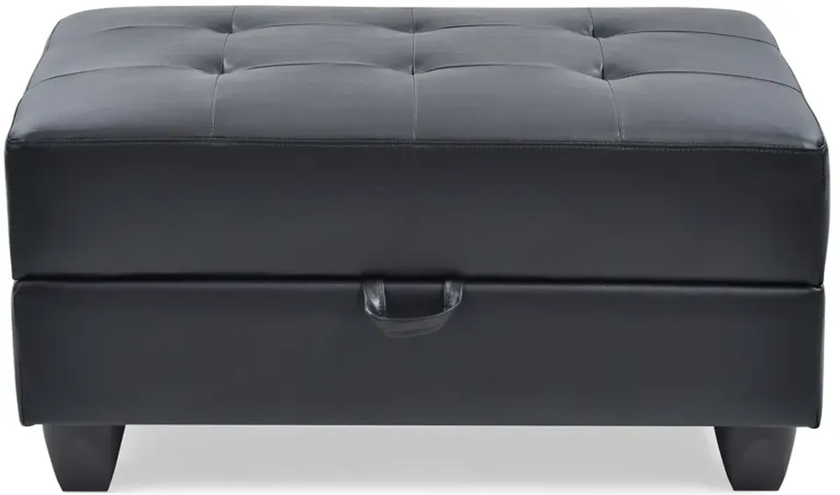 Revere Faux Leather Upholstered Storage Ottoman