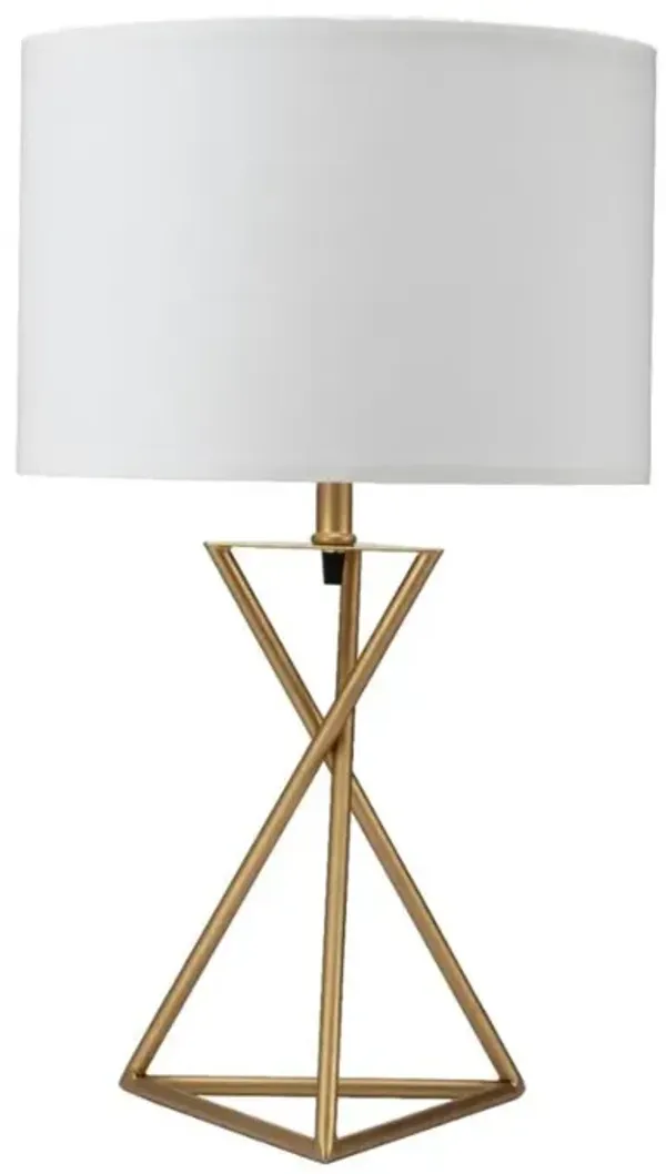 Hivvago Contemporary Gold Geo Table Lamp with White Shade