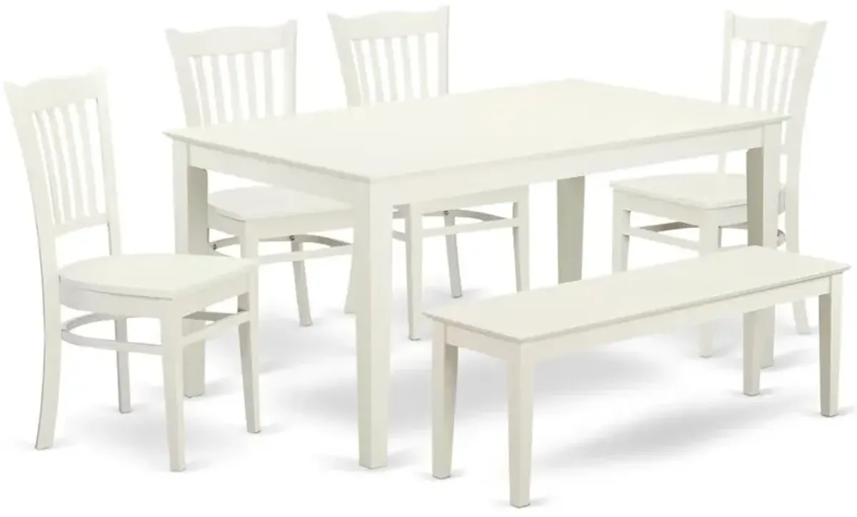Dining Room Set Linen White, CAGR6-LWH-W