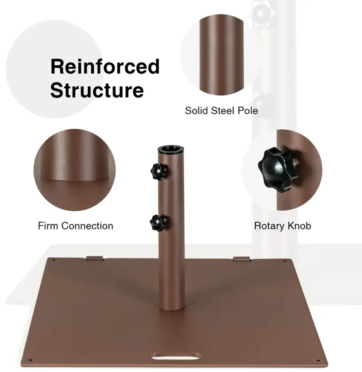 50 LBS Weighted 24 Inch Square Patio Umbrella Base