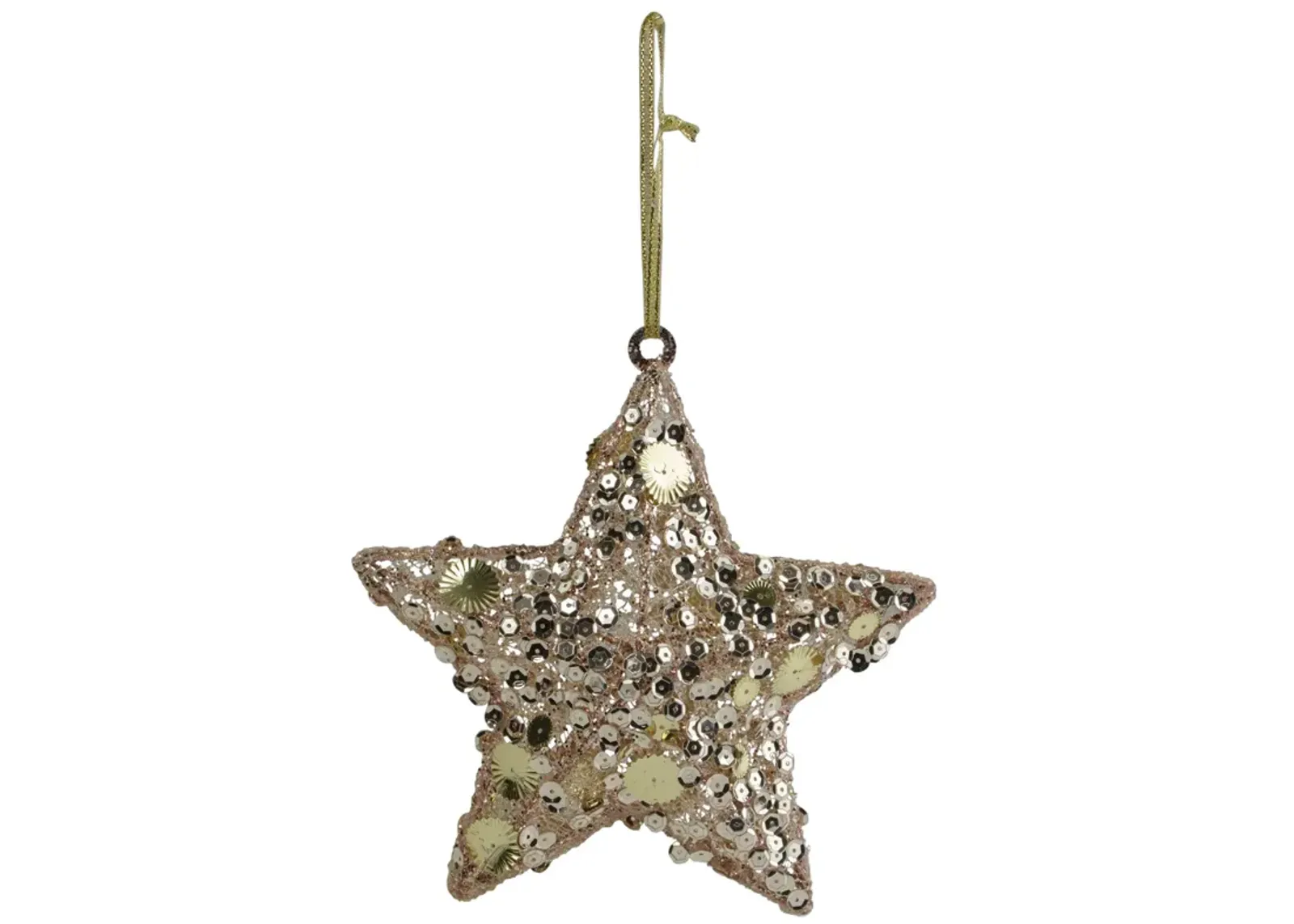 6" Tri-Color Gold Star Shaped Christmas Ornament