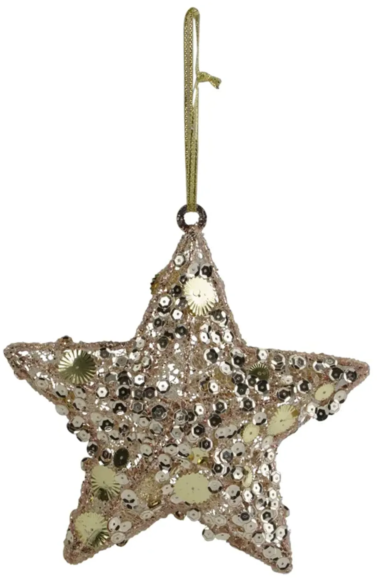 6" Tri-Color Gold Star Shaped Christmas Ornament