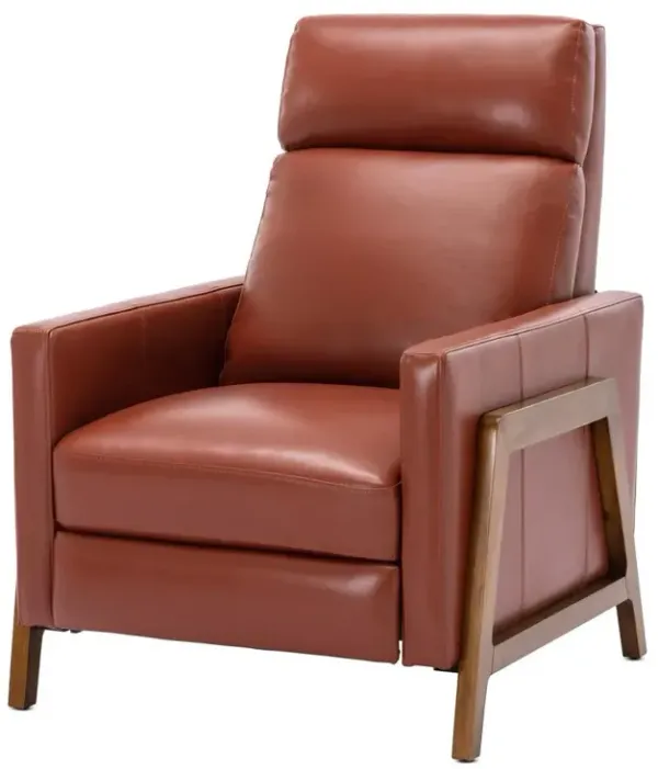 Reed Leather Push Back Recliner - Caramel