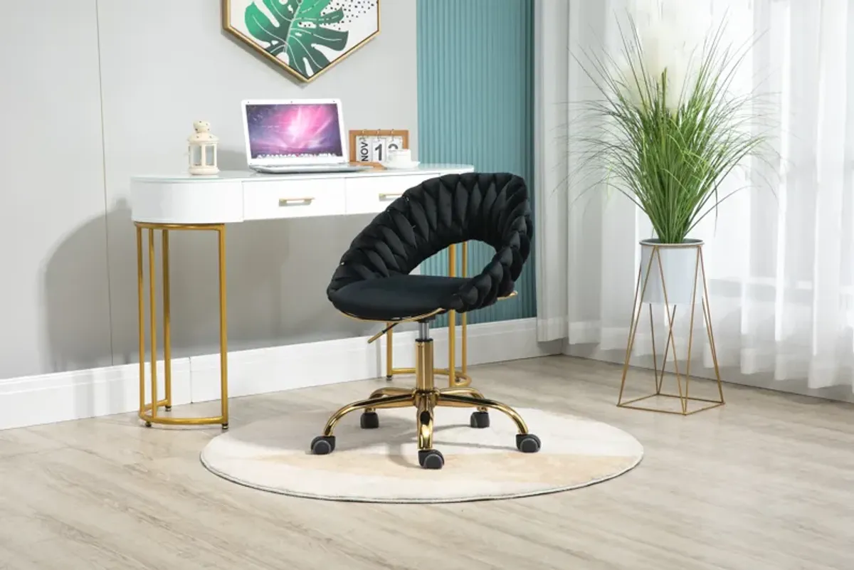 Computer Chair Office Chair Adjustable Swivel Chair Fabric Seat Home Study Chair