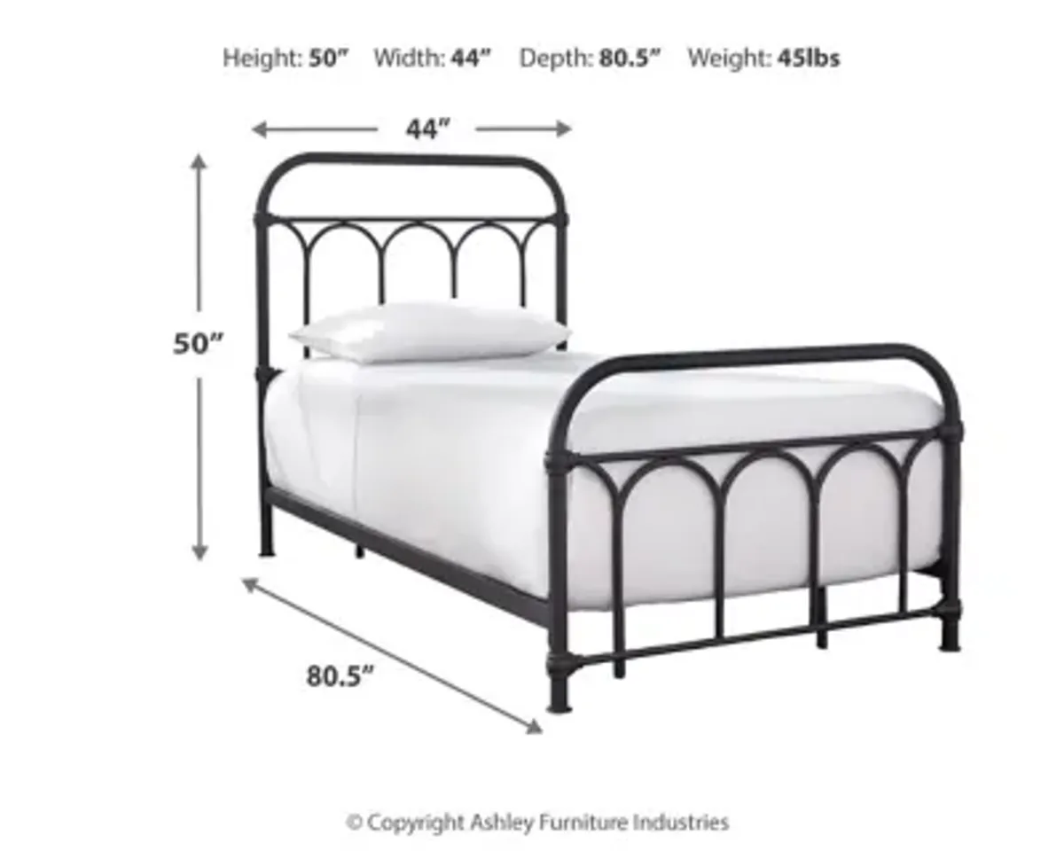 Nashburg Twin Metal Bed Black