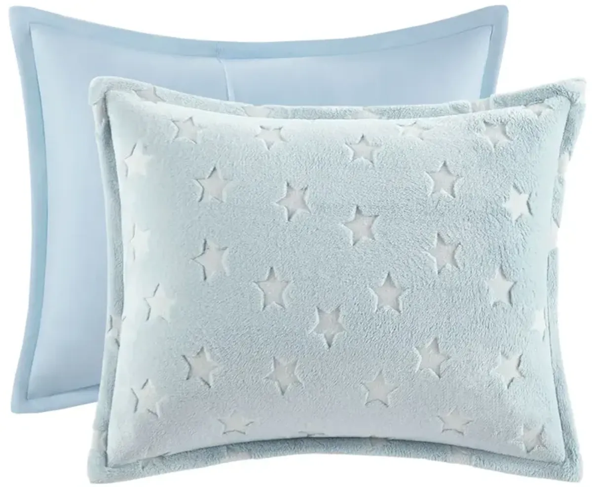 Gracie Mills Euralia Starry Night Glow-in-the-Dark Plush Comforter Set