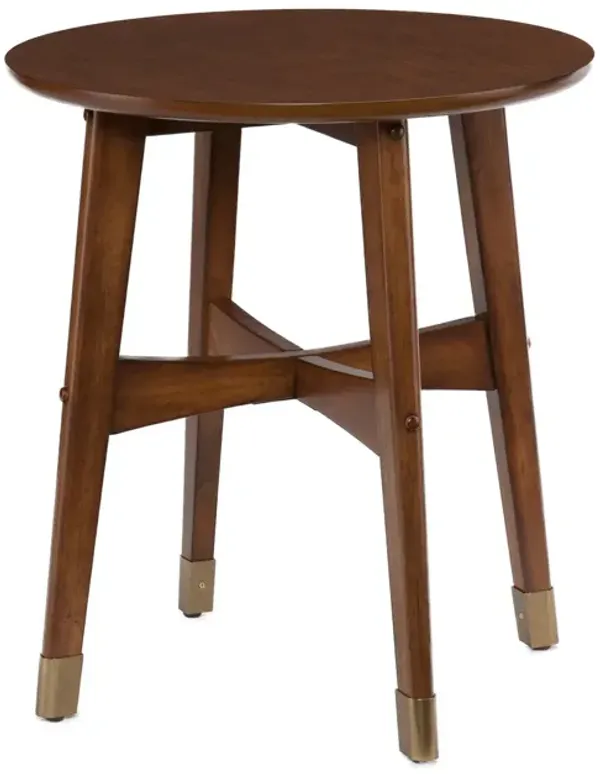 Hivvago 23 Inch Brown Solid Wood End Table