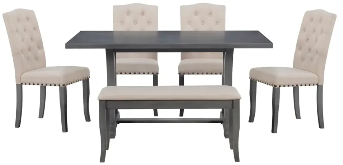 Merax 6-Piece Farmhouse Dining Table Set