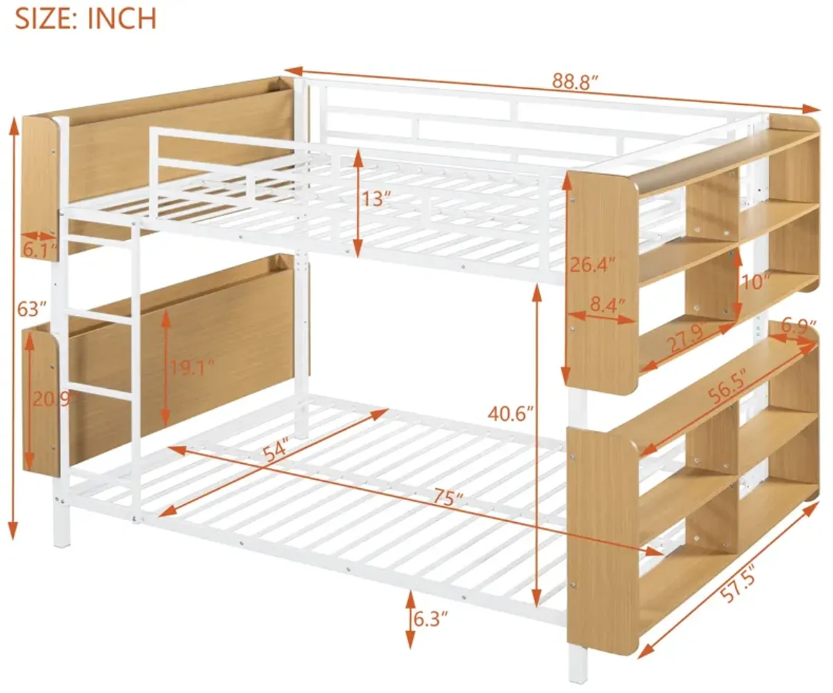 Merax Bunk Bed with Ladder and Full-Length Guardrail