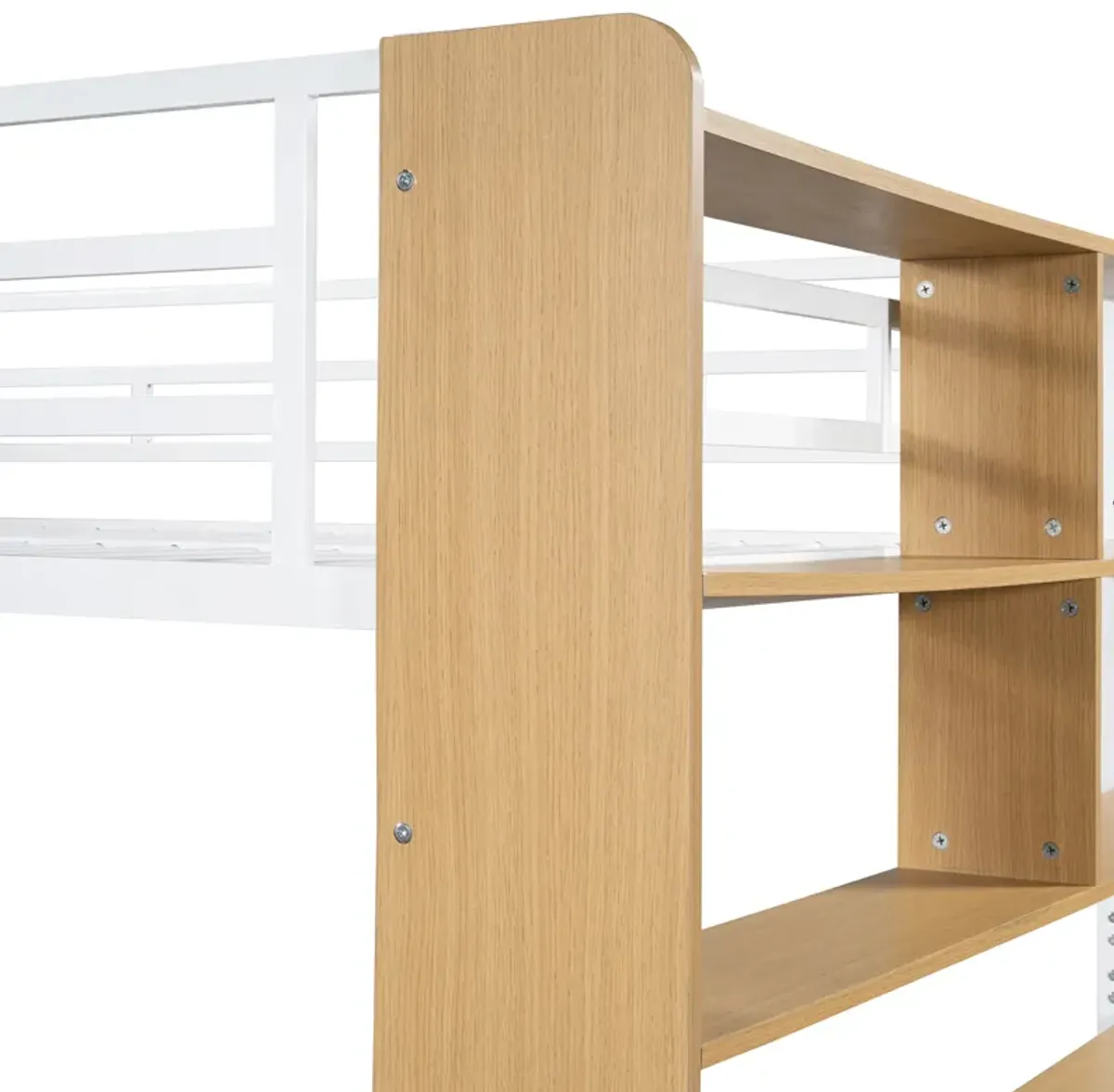 Merax Bunk Bed with Ladder and Full-Length Guardrail