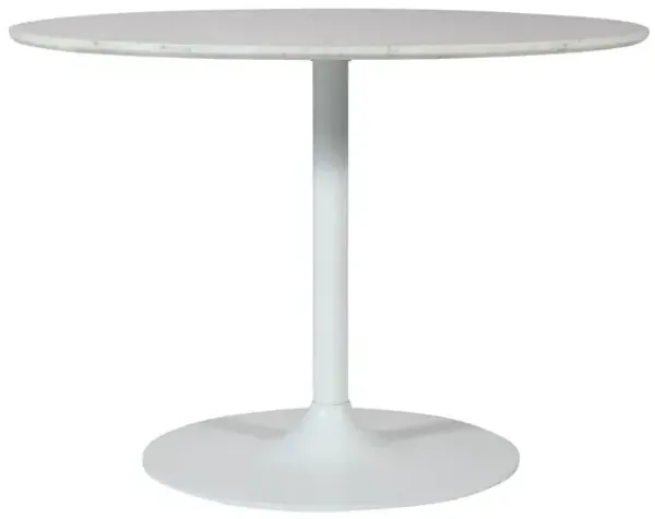 Jofran Rowan 42 Modern Luxury Pedestal Round Marble Dining Table