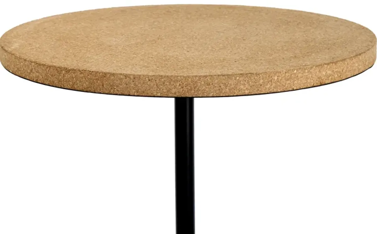 Calix Contemporary Minimalist Metal/Cork Round End Table