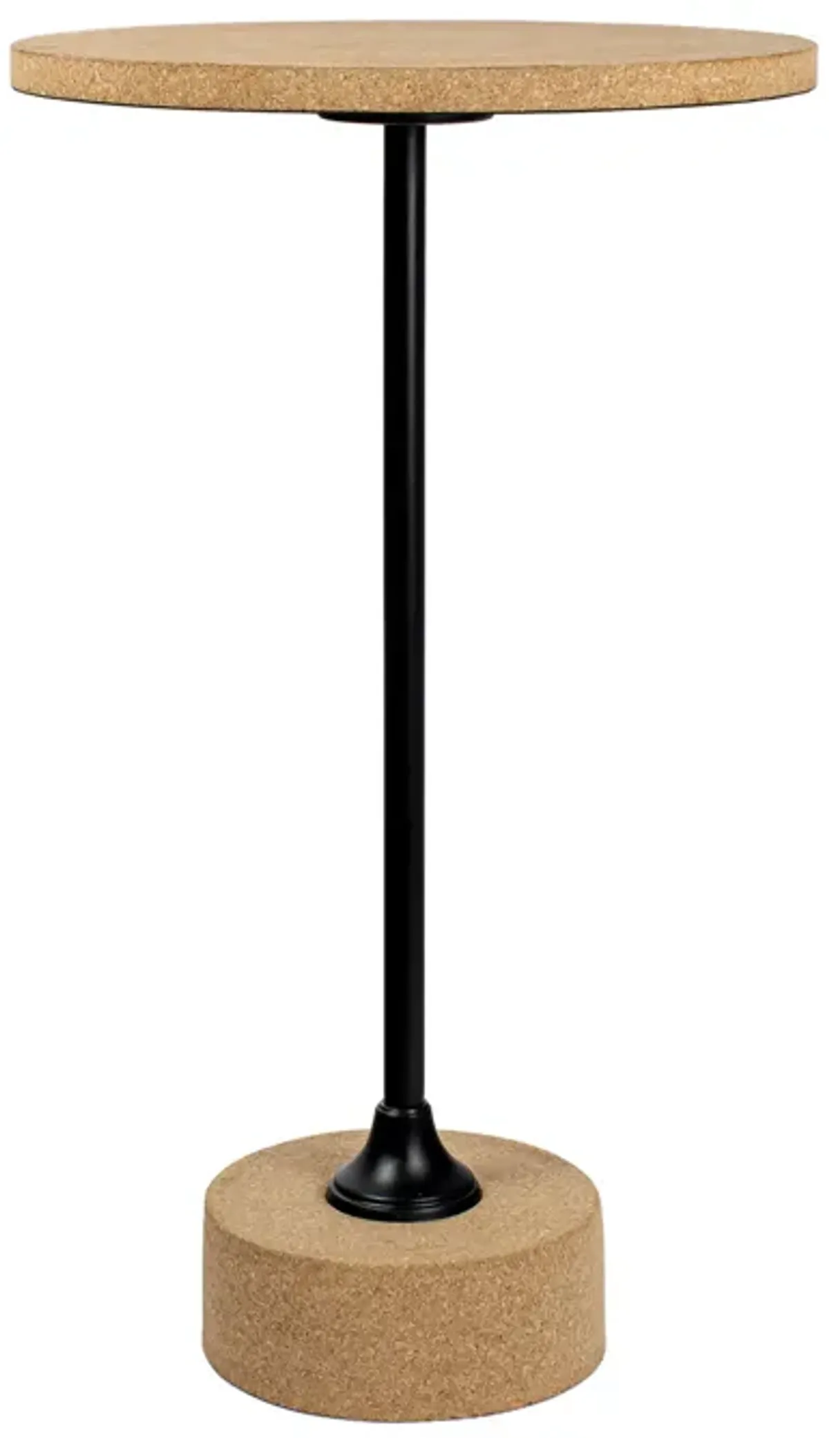 Calix Contemporary Minimalist Metal/Cork Round End Table