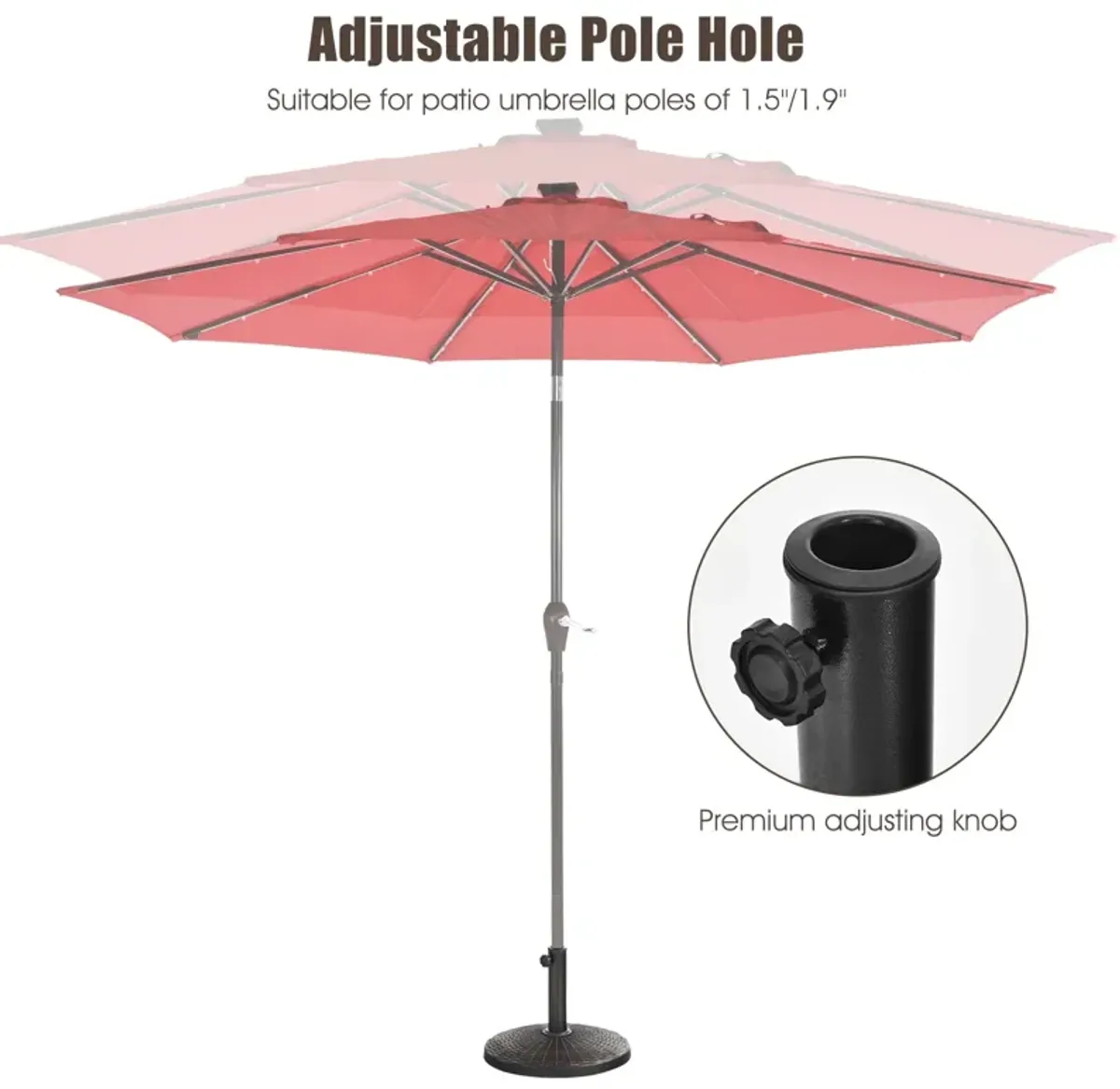 22Lbs Patio Resin Umbrella Base with Wicker Style for Outdoor Use