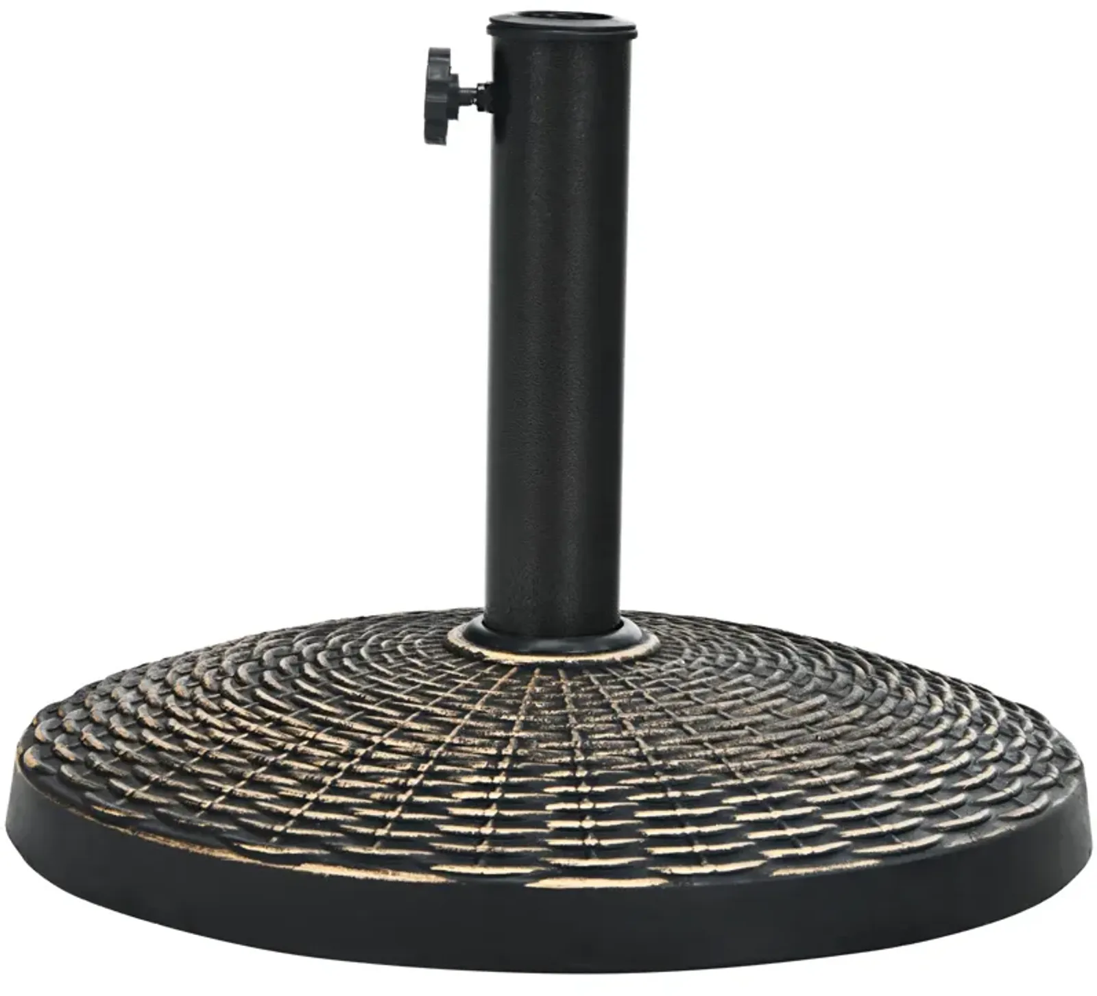 22Lbs Patio Resin Umbrella Base with Wicker Style for Outdoor Use