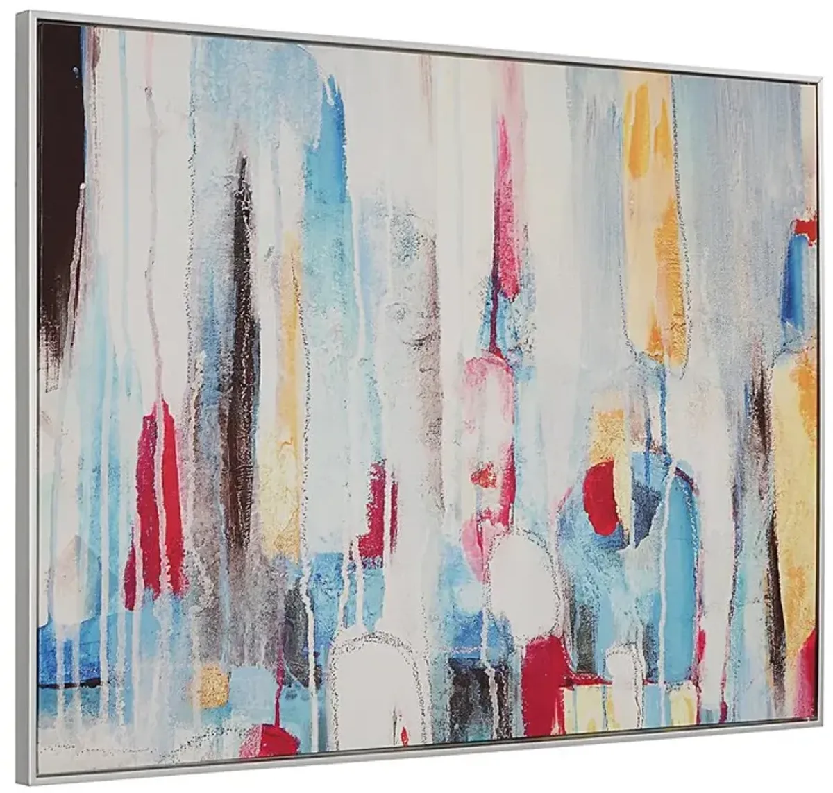 Carolina Living Rainy Forest Abstract Wall Art - Medium - Multicolor - Silver Frame