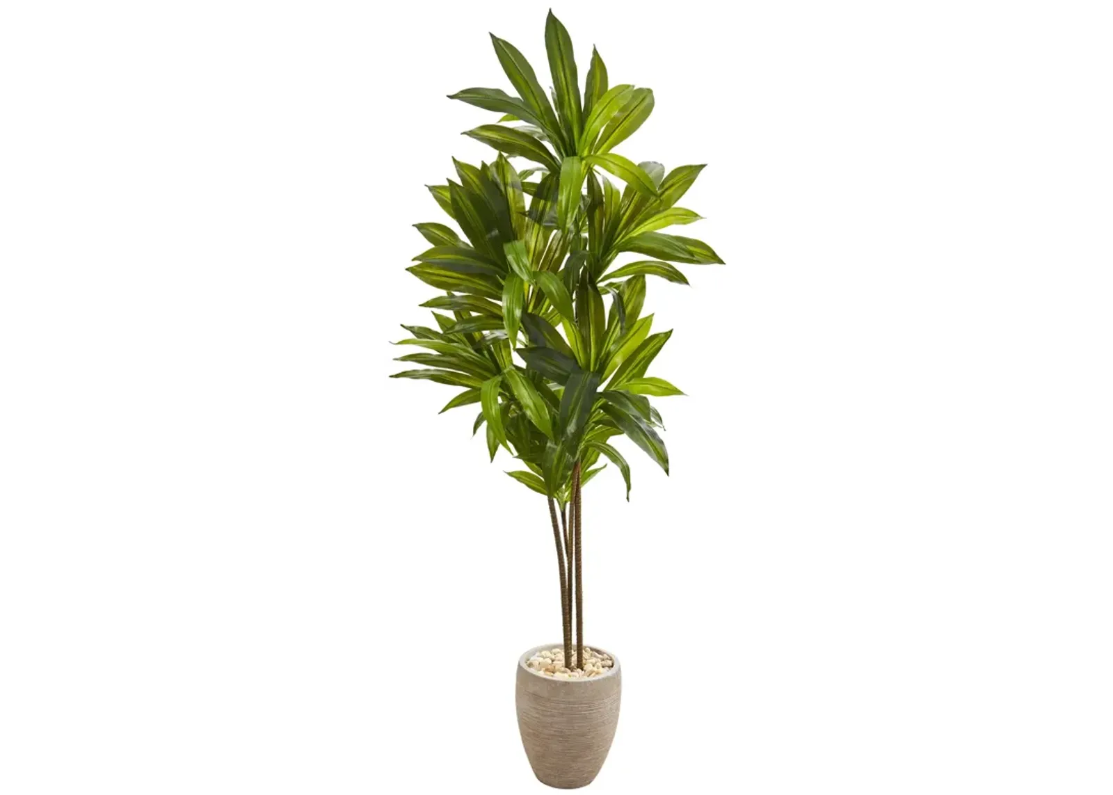 Hivvago 68" Dracaena Artificial Plant in Sand Colored Planter (Real Touch)