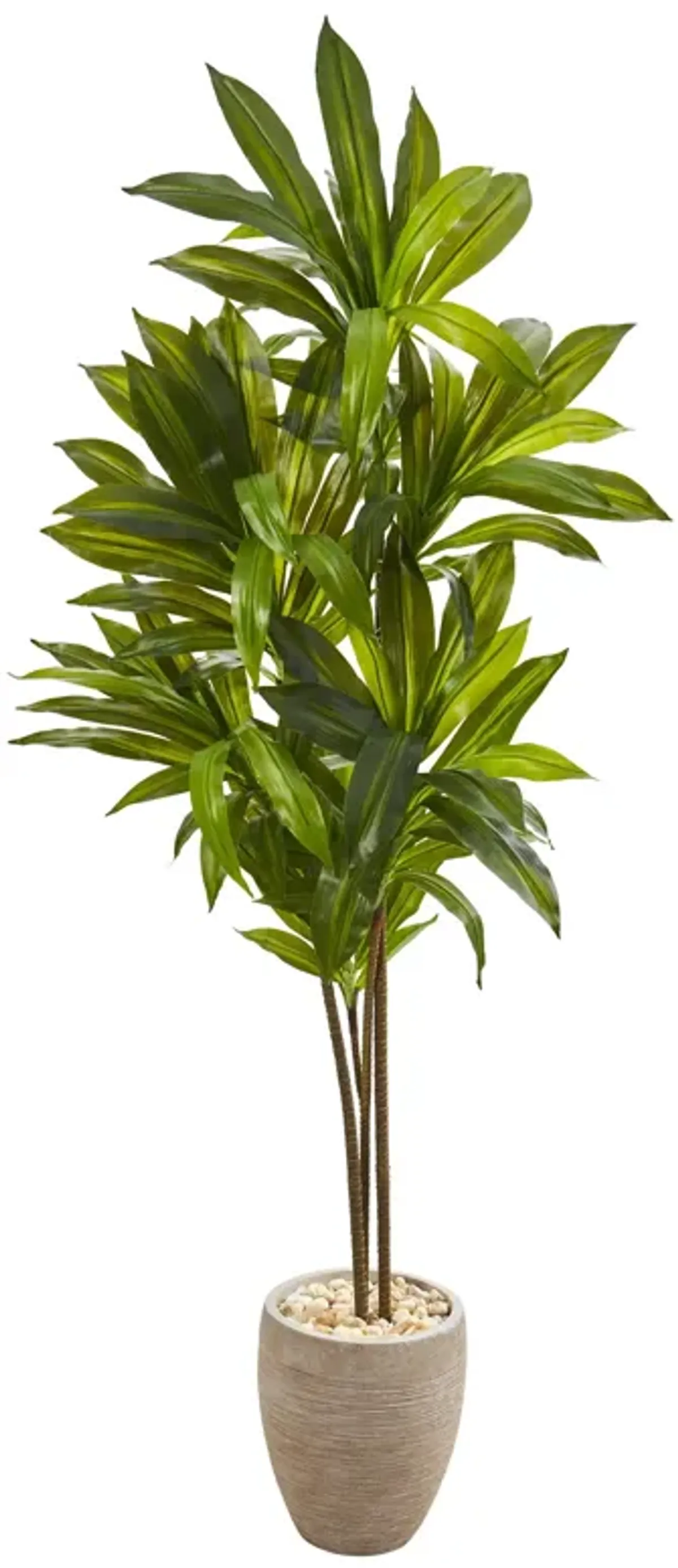 Hivvago 68" Dracaena Artificial Plant in Sand Colored Planter (Real Touch)