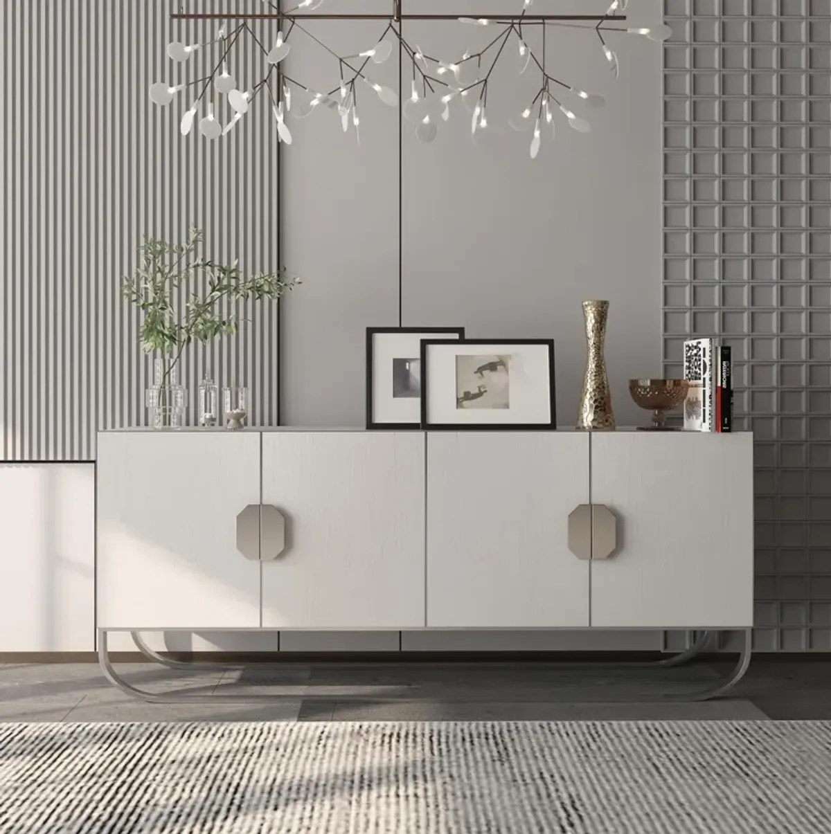 4-door Storage Cabinet,Antique brown