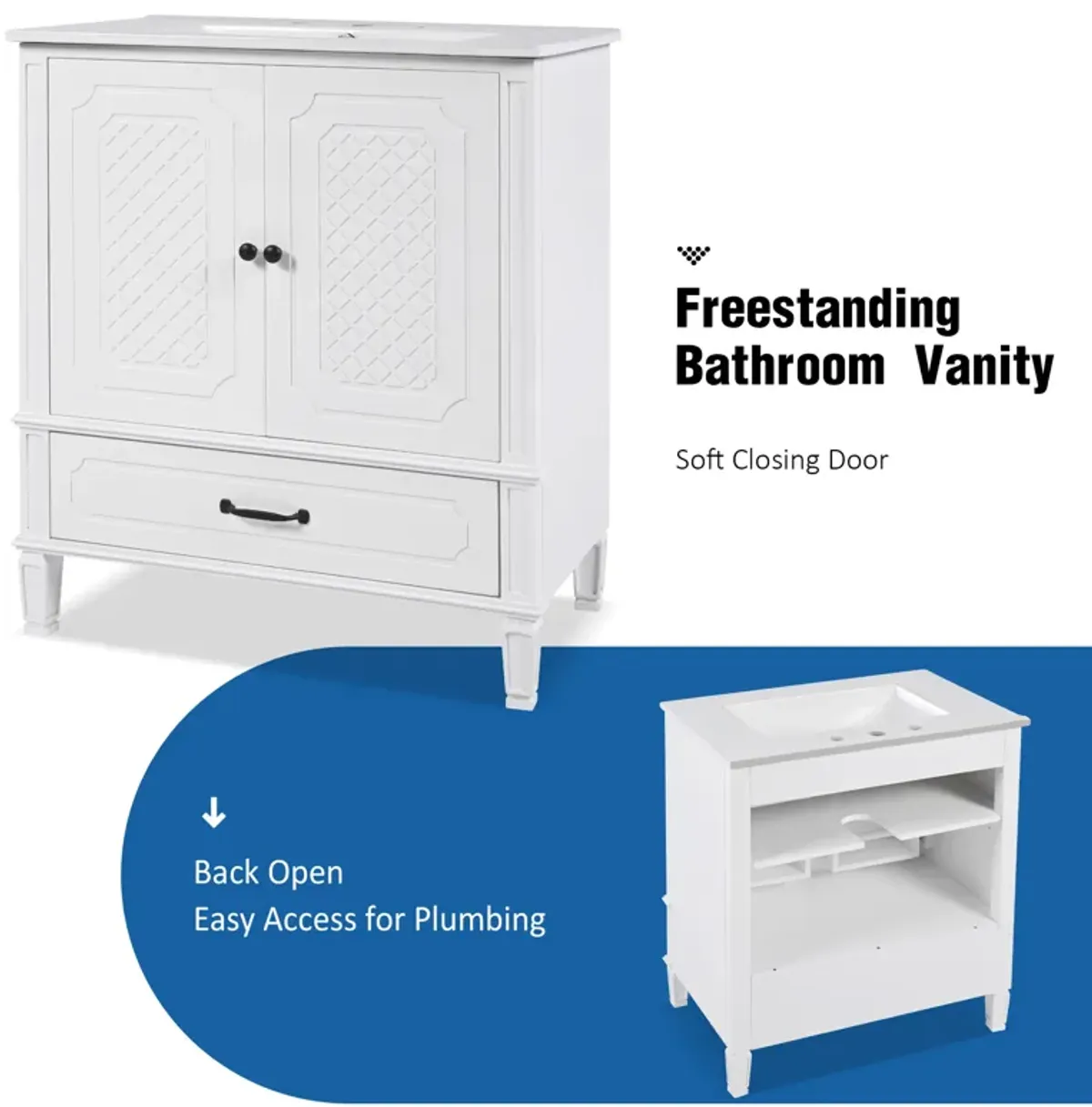 Merax Freestanding Bathroom Vanity with Sink
