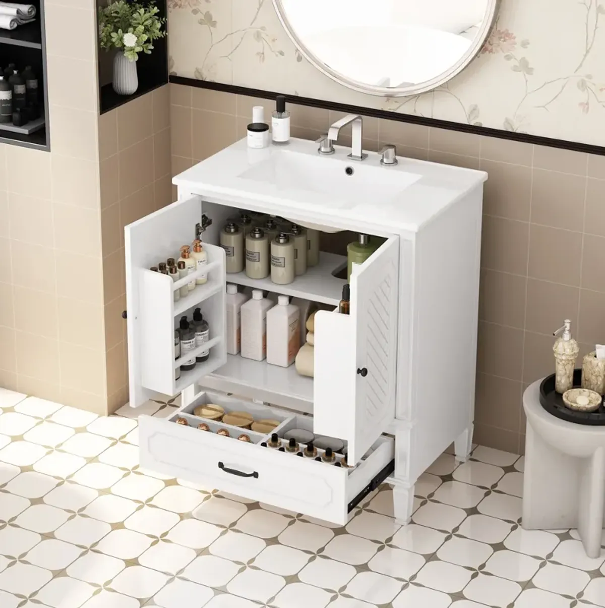 Merax Freestanding Bathroom Vanity with Sink
