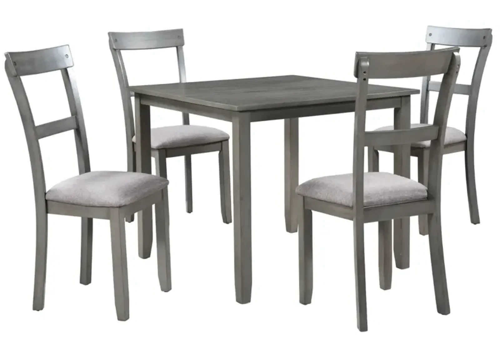 5 Piece Dining Table Set Industrial Wooden Kitchen Table and 4 Chairs for Dining Room