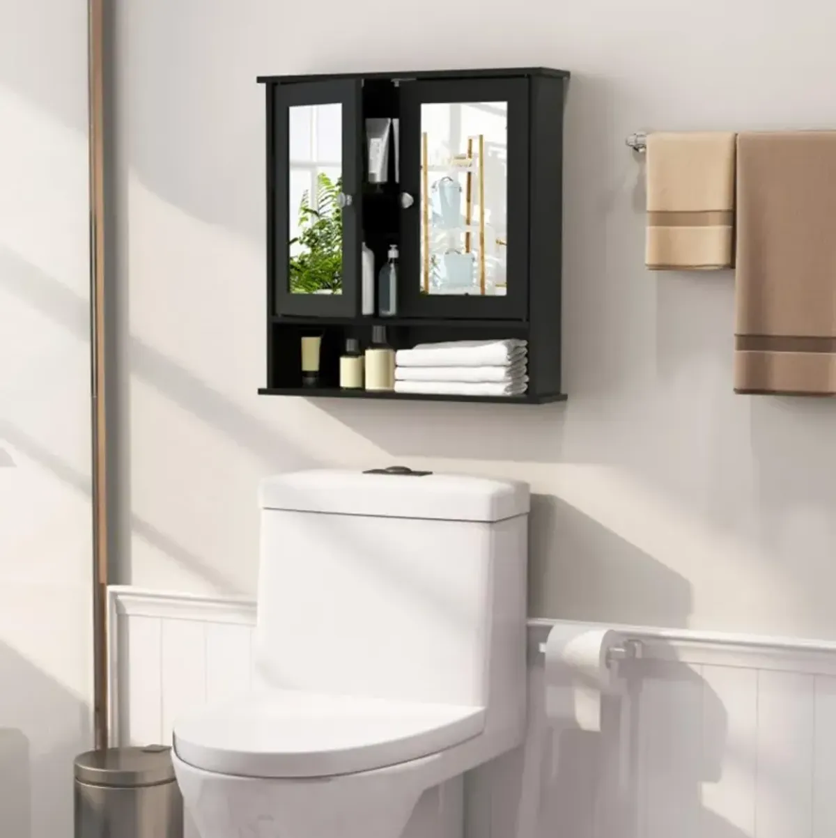 Bathroom Wall Mount Mirror Cabinet Organizer