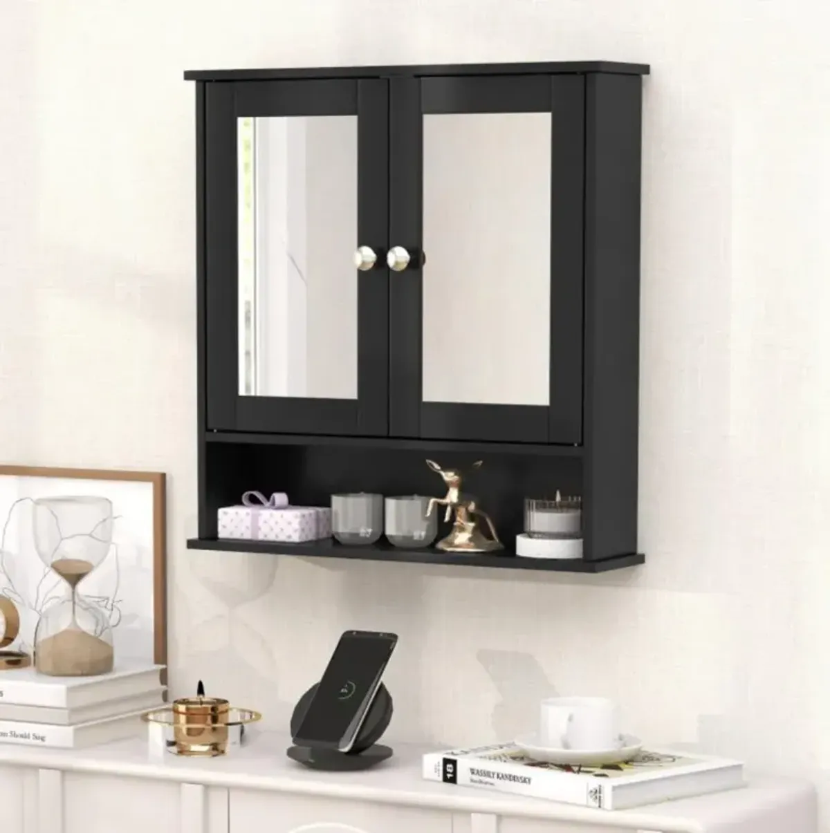 Bathroom Wall Mount Mirror Cabinet Organizer