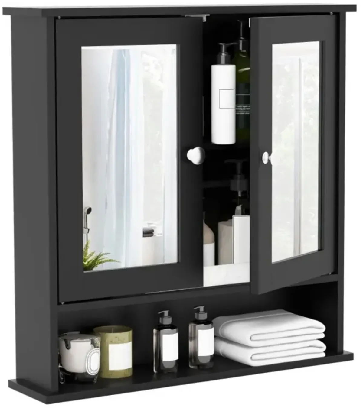 Bathroom Wall Mount Mirror Cabinet Organizer