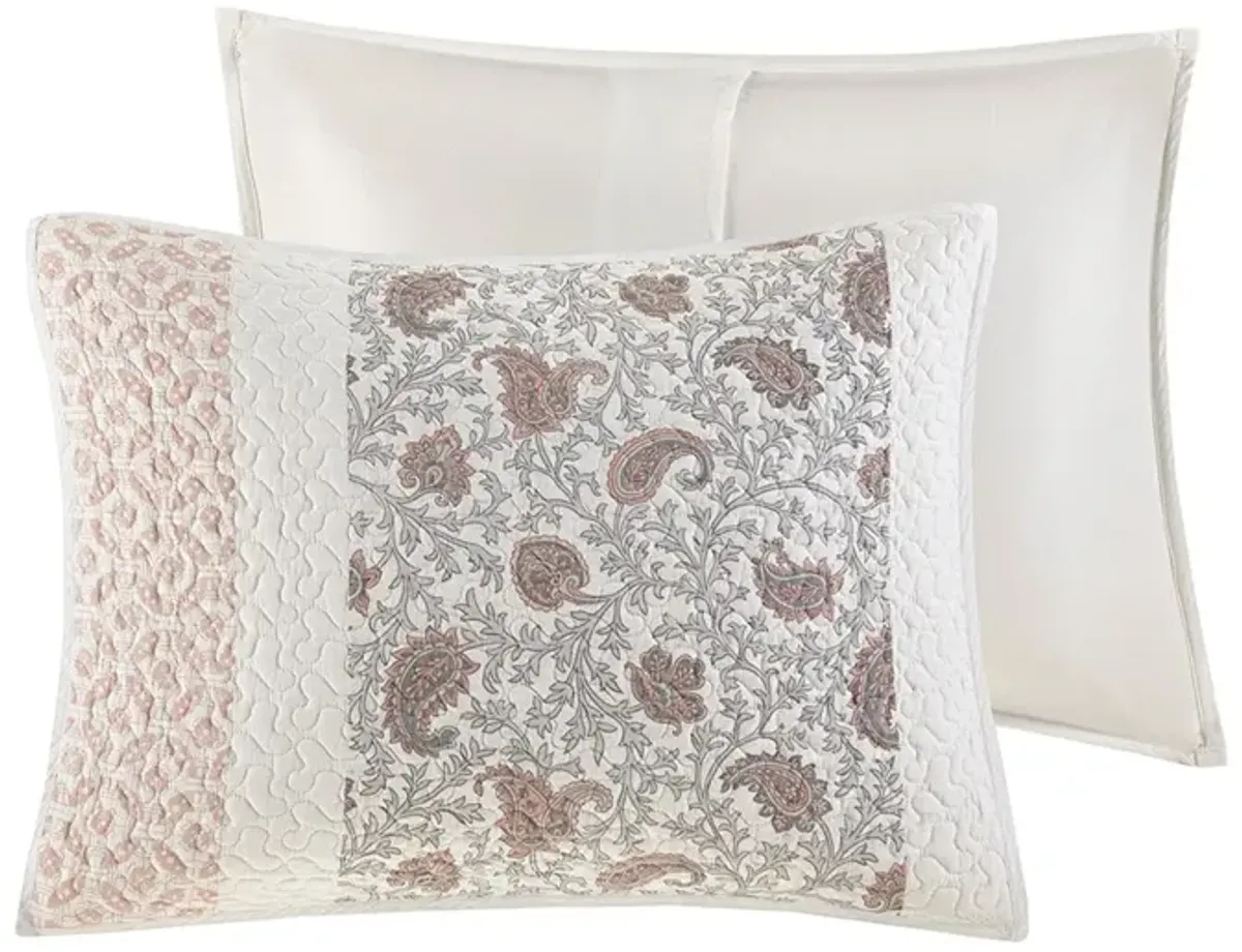 Gracie Mills Singleton Reversible Paisley Lace 6-Piece Cotton Percale Quilt Set