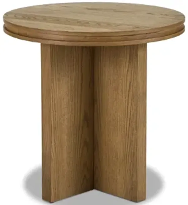 Waterfall Brown Round End Table