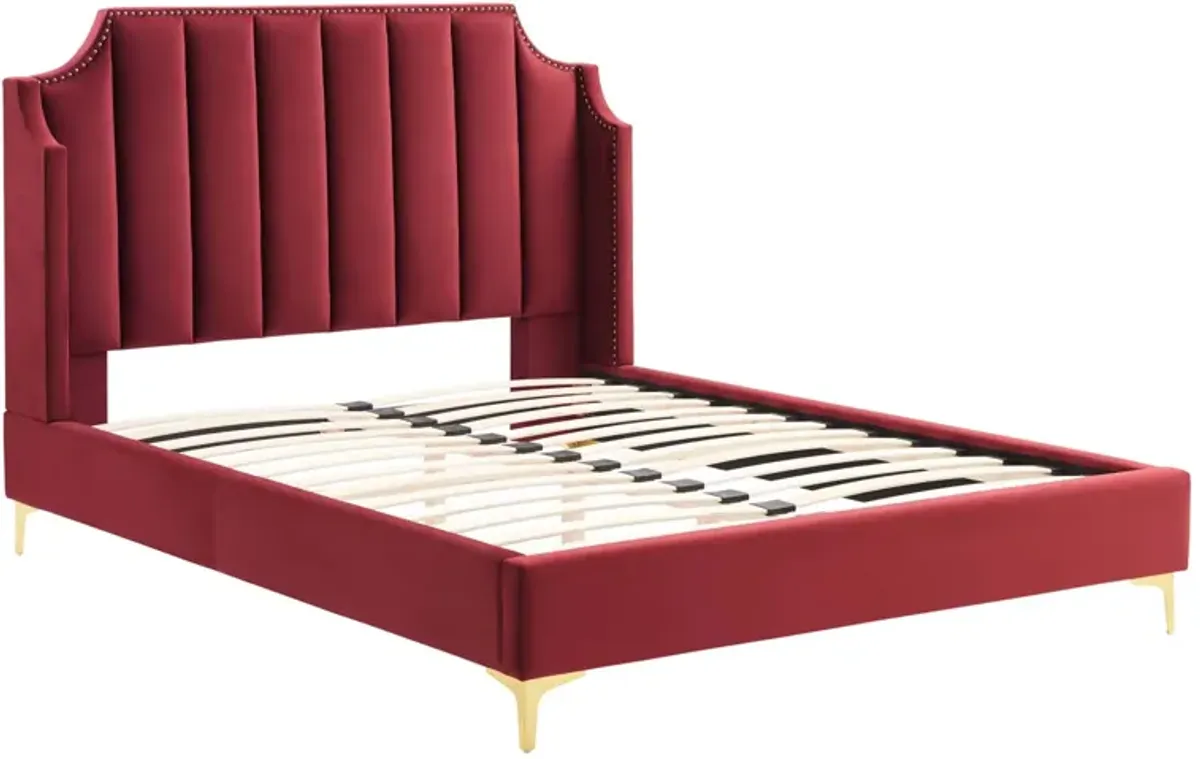 Modway - Daniella Performance Velvet Queen Platform Bed