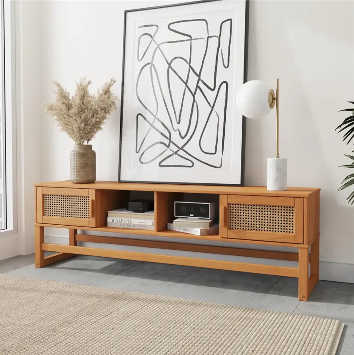 Leva Scandinavian 2 Door Rounded TV Stand